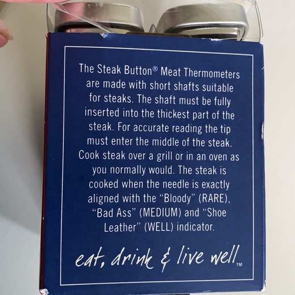 CHEF TIM LOVE Steak Button Meat Thermometers Set 8 - Picture 3 of 3